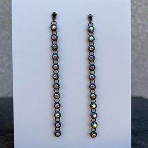 Long crystal earrings
